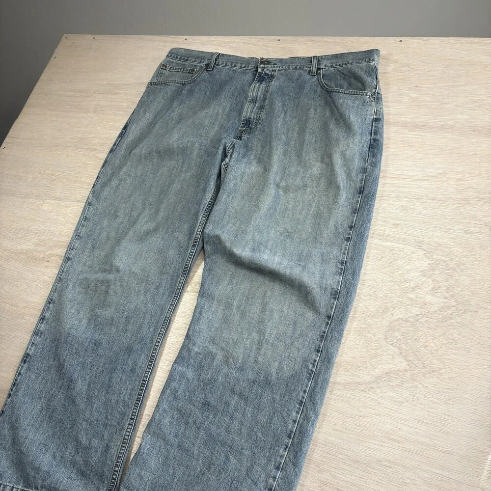 Vintage Tommy Hilfiger Jeans Mens 42x30 Blue Light Wash Cotton Loose fit Denim